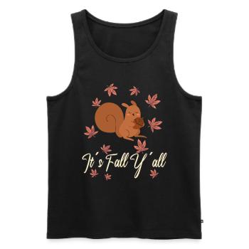 Dear Squirrels Thanksgiving Autumn All of You - Men's Premium Organic Tank Top - black - Front - AI Model Male 178 light (178cm)