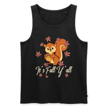 Dear Squirrels Thanksgiving Autumn All of You - Men's Premium Organic Tank Top - black - Front - AI Model Male 178 light (178cm)