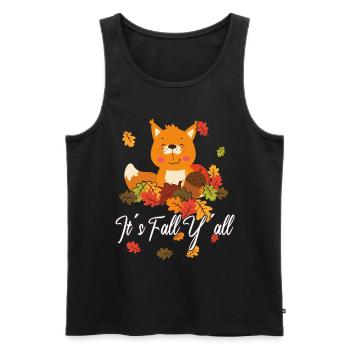 Dear Squirrels Thanksgiving Autumn All of You - Men's Premium Organic Tank Top - black - Front - AI Model Male 178 light (178cm)