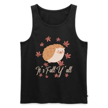 Igel liebhaber Thanksgiving Herbst - Männer Premium Bio Tank Top - Schwarz - Vorne - AI Model Male 178 light (178cm)