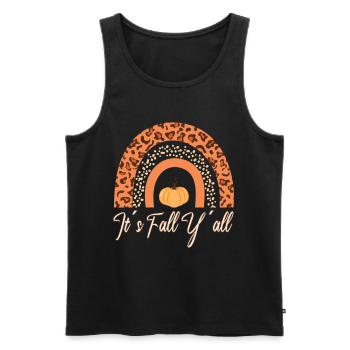 Autumn Rainbow Thanksgiving Pumpkin - Men's Premium Organic Tank Top - black - Front - Michal (187cm)