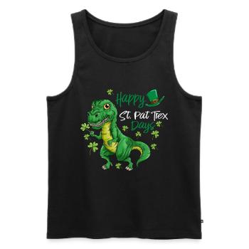 T Rex St.Patrick’s Day Drôle de tenue de vacances - Débardeur bio Premium Homme - noir - Devant - Michal (187cm)