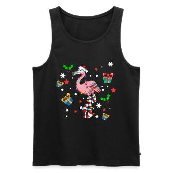 Weihnachtspyjama Weihnachtsdeko Flamingo Kinder - Männer Premium Bio Tank Top - Schwarz - Vorne - Michal (187cm)