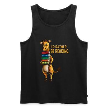 Africa giraffes read a stack of books - Men's Premium Organic Tank Top - black - Front - Michal (187cm)