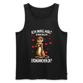 Ich mag halt einfach Erdmännchen Zoowärter Erdloch - Männer Premium Bio Tank Top - Schwarz - Vorne - Michal (187cm)