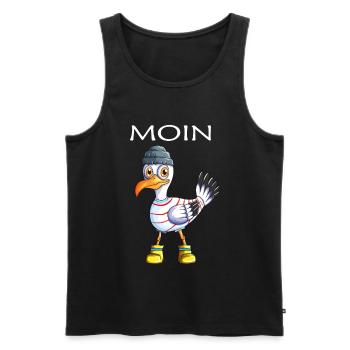 Plattdeutsche Möwe Moin Spruch Nordsee Liebhaber - Männer Premium Bio Tank Top - Schwarz - Vorne - Michal (187cm)