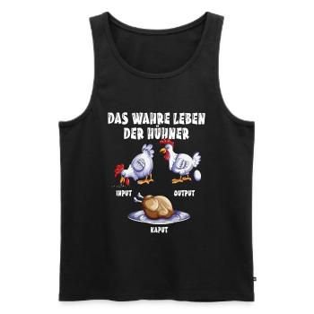 Landwirt Wahre Leben der Hühner Hühnerliebhaber - Männer Premium Bio Tank Top - Schwarz - Vorne - AI Model Male 178 light (178cm)