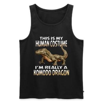 Dragon Costume Komodo dragon lizard tank lizard - Men's Premium Organic Tank Top - black - Front - AI Model Male 178 light (178cm)
