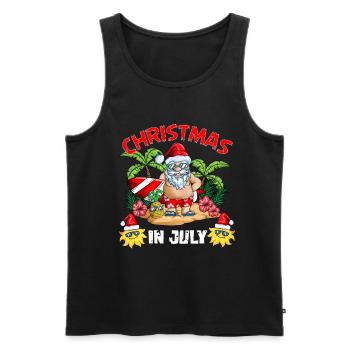 X Mass Troben Insel Weihnachtsmann Urlaub Outfit - Männer Premium Bio Tank Top - Schwarz - Vorne - Michal (187cm)