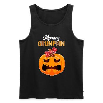 Mom Mama Grumpkin Halloween Pumpkin Family Outfit - Men's Premium Organic Tank Top - black - Front - AI Model Male 178 light (178cm)