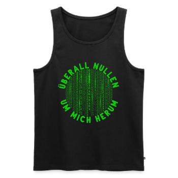 Überall Nullen Um Mich Herum Nerd Programmierer - Männer Premium Bio Tank Top - Schwarz - Vorne - AI Model Male 178 light (178cm)