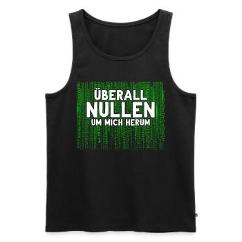 Überall Nullen Um Mich Herum Nerd Programmierer - Männer Premium Bio Tank Top - Schwarz - Vorne - AI Model Male 178 light (178cm)