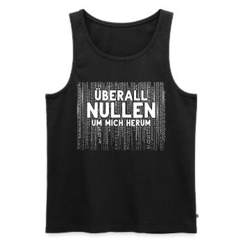 Überall Nullen Um Mich Herum Nerd Programmierer - Männer Premium Bio Tank Top - Schwarz - Vorne - AI Model Male 178 light (178cm)