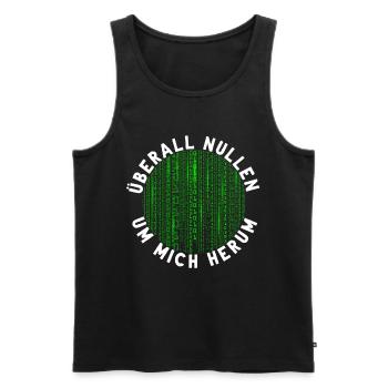 Überall Nullen Um Mich Herum Nerd Programmierer - Männer Premium Bio Tank Top - Schwarz - Vorne - AI Model Male 178 light (178cm)
