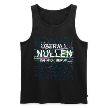 Überall Nullen Um Mich Herum IT Nerd Vaporwave - Männer Premium Bio Tank Top - Schwarz - Vorne - AI Model Male 178 light (178cm)