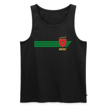 Maroc Maillot de fan de football des Lions marocains - Débardeur bio Premium Homme - noir - Devant - AI Model Male 178 light (178cm)