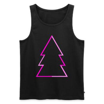Arbre de Noël rose Minimalisme Arbre de Noël - Débardeur bio Premium Homme - noir - Devant - AI Model Male 178 light (178cm)