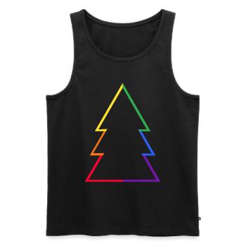 LGBTQ Regenbogen Weihnachtsbaum Christbaum Xmas - Männer Premium Bio Tank Top - Schwarz - Vorne - Michal (187cm)