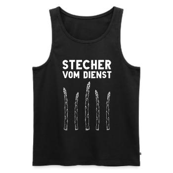 Chefstecher Spargelstecher Spargelernte Bauer - Männer Premium Bio Tank Top - Schwarz - Vorne - Michal (187cm)