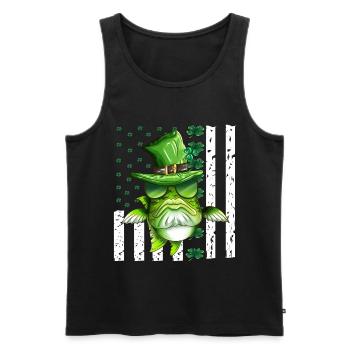 Feiertag St Patrick's Kostüm Verkleidung Angler - Männer Premium Bio Tank Top - Schwarz - Vorne - Michal (187cm)