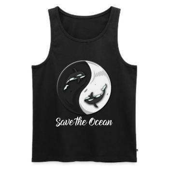 Whale Researcher Animal Welfare Orca Whales Clean Ocean - Men's Premium Organic Tank Top - black - Front - AI Model Male 178 light (178cm)