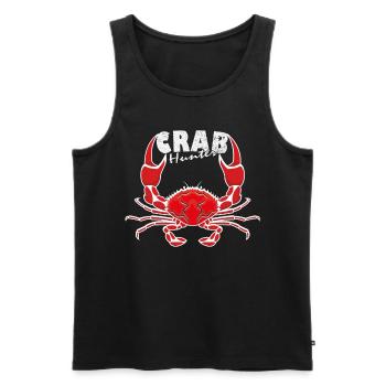 Lustiger Krabbenjäger Essen Krabben - Männer Premium Bio Tank Top - Schwarz - Vorne - AI Model Male 178 light (178cm)