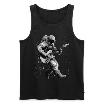 guitar astronaut space guitarist mission - Men's Premium Organic Tank Top - black - Front - AI Model Male 178 light (178cm)