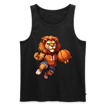 Basketteur Lion - Débardeur bio Premium Homme - noir - Devant - Michal (187cm)