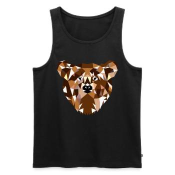 Ours grizzly ours idée cadeau - Débardeur bio Premium Homme - noir - Devant - Michal (187cm)