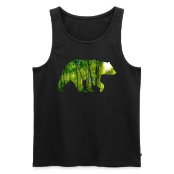 Bär Waldfreund Geschenkidee - Männer Premium Bio Tank Top - Schwarz - Vorne - AI Model Male 178 light (178cm)