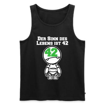 Lebenssinn 42 Anhalter Galaxis Film Nerd Geschenk - Männer Premium Bio Tank Top - Schwarz - Vorne - AI Model Male 178 light (178cm)