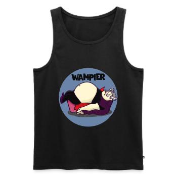 Wampier Vampir fett dick Wortwitz Geschenkidee - Männer Premium Bio Tank Top - Schwarz - Vorne - Michal (187cm)