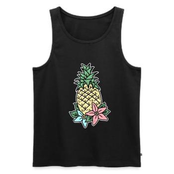 Orchidee Ananas Kahlo Kunst Hawaii Geschenkidee - Männer Premium Bio Tank Top - Schwarz - Vorne - Michal (187cm)
