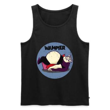 Wampier Vampir fett dick Wortwitz Geschenkidee - Männer Premium Bio Tank Top - Schwarz - Vorne - Michal (187cm)