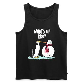 Pinguin Nordpol Südpol Geschenk - Männer Premium Bio Tank Top - Schwarz - Vorne - AI Model Male 178 light (178cm)
