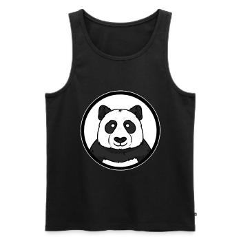Cadeau d'ours en peluche Panda Panda Bear - Débardeur bio Premium Homme - noir - Devant - Michal (187cm)