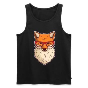 Nerd Renard - Débardeur bio Premium Homme - noir - Devant - Michal (187cm)