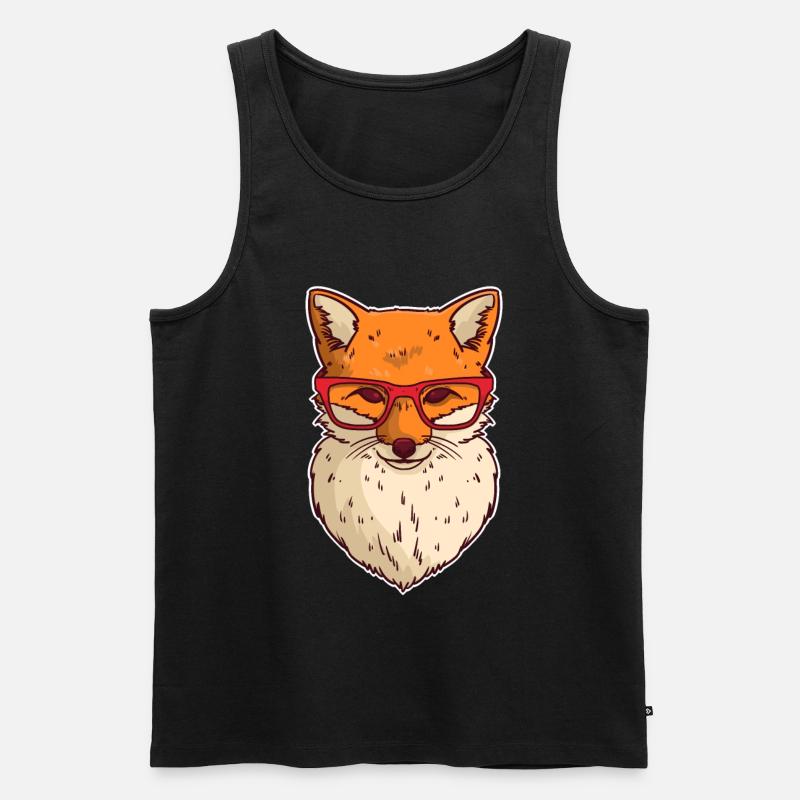 Nerd Fuchs - Männer Premium Bio Tank Top - Schwarz