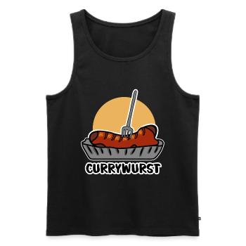 Currywurst - Men's Premium Organic Tank Top - black - Front - AI Model Male 178 light (178cm)
