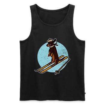 Ski Schnee Winter Hund Haus Tier Haustier Geschenk - Männer Premium Bio Tank Top - Schwarz - Vorne - AI Model Male 178 light (178cm)