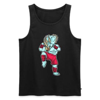 Triceratops kickboxing - Men's Premium Organic Tank Top - black - Front - AI Model Male 178 light (178cm)
