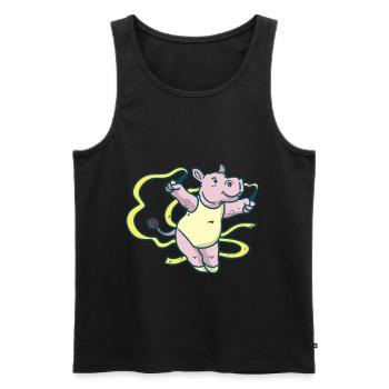 Hippopotamus Turner - Men's Premium Organic Tank Top - black - Front - Michal (187cm)