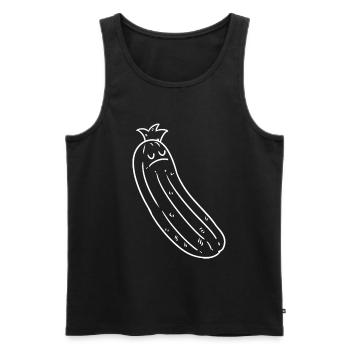 Gurke - Männer Premium Bio Tank Top - Schwarz - Vorne - Michal (187cm)