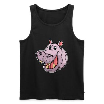 hippopotame - Débardeur bio Premium Homme - noir - Devant - AI Model Male 178 light (178cm)