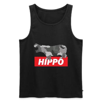hippopotame - Débardeur bio Premium Homme - noir - Devant - AI Model Male 178 light (178cm)