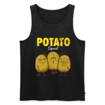 Potato Squad french fries vegan gift - Men's Premium Organic Tank Top - black - Front - AI Model Male 178 light (178cm)