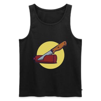 bratwurst sausage - Men's Premium Organic Tank Top - black - Front - Michal (187cm)