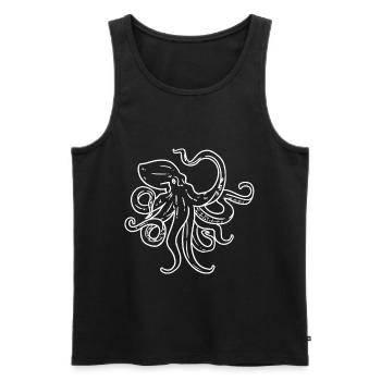 Tintenfisch - Männer Premium Bio Tank Top - Schwarz - Vorne - AI Model Male 178 light (178cm)