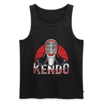 Kendo Japanese fencing bamboo sword gift - Men's Premium Organic Tank Top - black - Front - AI Model Male 178 light (178cm)