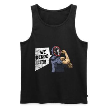 Kendo Japanese bamboo sword martial arts gift - Men's Premium Organic Tank Top - black - Front - AI Model Male 178 light (178cm)